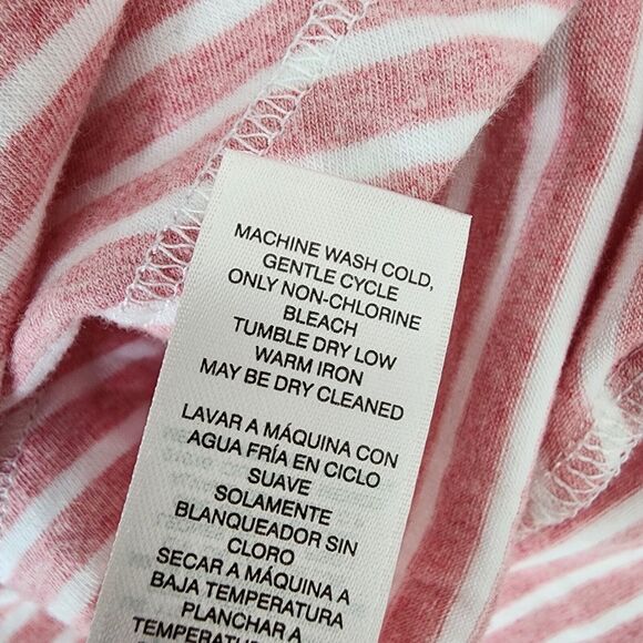 Chico's Weekends Womens Tee Size 1 Medium Heathered Stripe V Neck Stretch Knit - Picture 10 of 10